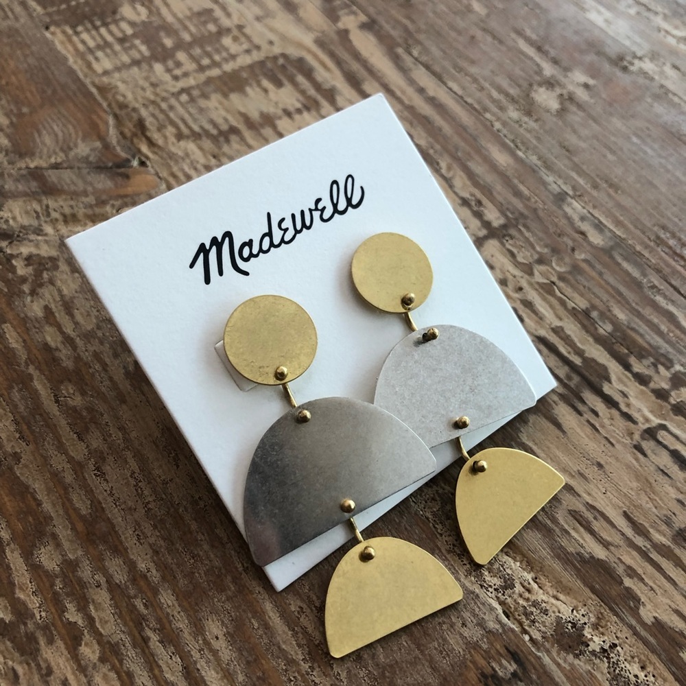 NWT Madewell Mixed Metal Statement Earring - Picture 4 of 5